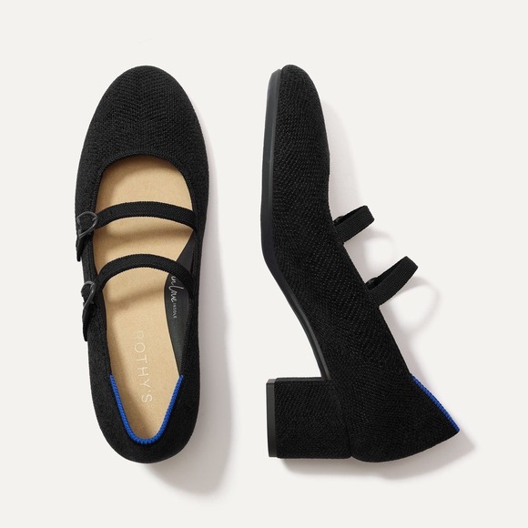 Rothy's Shoes - Rothys The ReVelvet Double Buckle Mary Jane Heel Black 416-001 Women's 9.5 NEW
